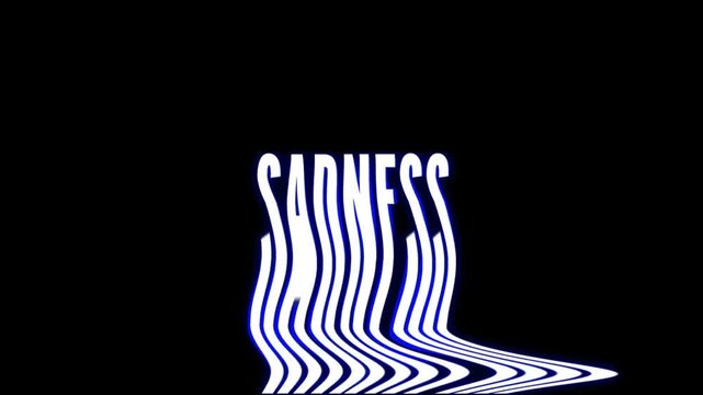 Flowing sadness text animation