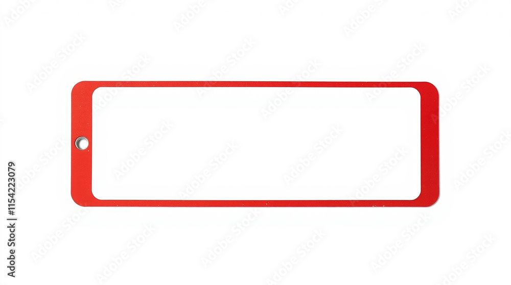 Poster red smartphone frame with blank screen, mockup for app or website display. concept of mobile technol