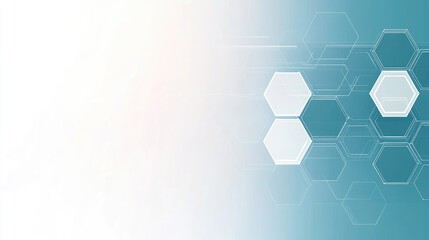Abstract hexagonal geometric pattern on teal background