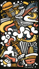 Abstract Doodle Art Background Design for Website or Print. (1)