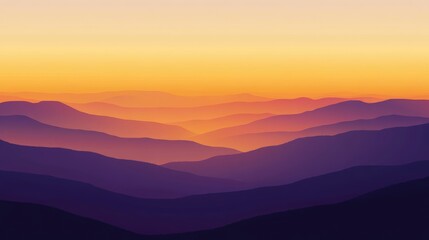 Fototapeta premium Serene Mountain Landscape at Sunset with Vibrant Gradient Hues
