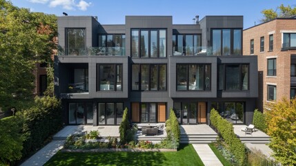 Modern Architectural Design of Multilevel Urban Home Exterior