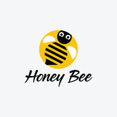 organic honey bee logo design vector format