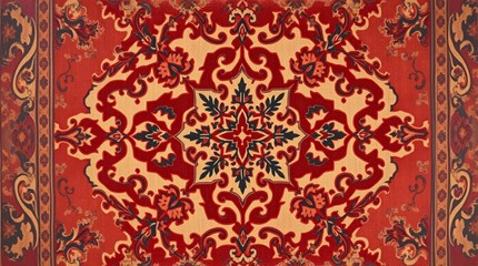 Intricate Persian Carpet Texture with Vibrant Colors and Detailed Patterns