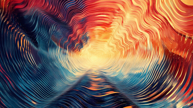 Resonate ,spread, vibration, water ripple abstract. Oscillation. Illustration