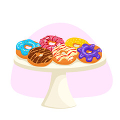 Donut varieties isolated on white background