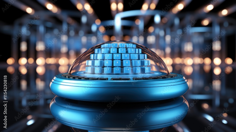 Poster enigmatic digital pyramid: a futuristic data encryption concept