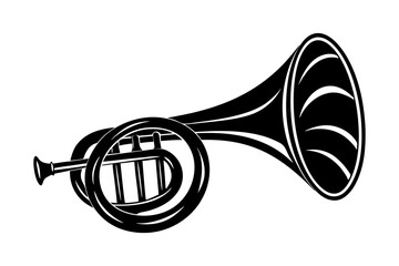 Musical horn silhouette