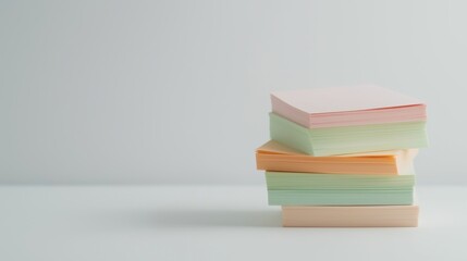 Colorful pastel sticky notes for office and creative organization