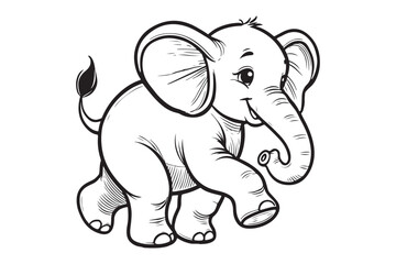 outline of an elephant walking to the left 