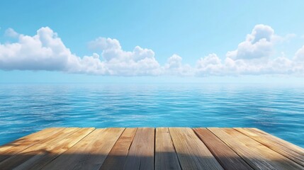 Fototapeta premium Ocean View from Wooden Dock