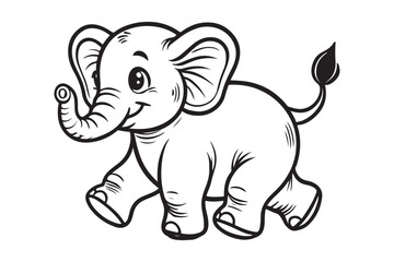 outline of an elephant walking to the left 