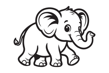 outline of an elephant walking to the left 