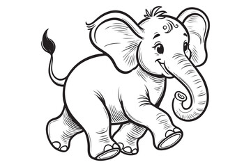 outline of an elephant walking to the left 