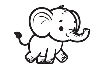 outline of an elephant walking to the left 