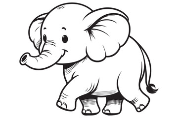 outline of an elephant walking to the left 