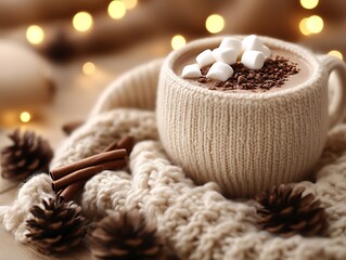 Cozy Hot Chocolate With Marshmallows And Cinnamon
