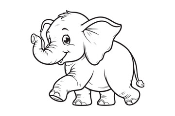 Fototapeta premium outline of an elephant walking to the left 