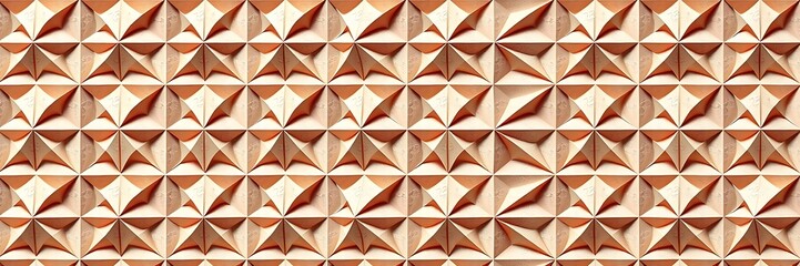 Detailed wallpaper features an intricate origami pattern with a folded paper appearance