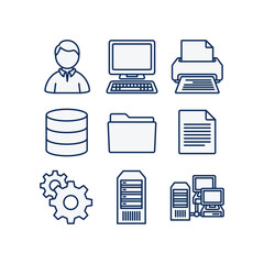 icon, icons, computer, set, web, vector, symbol, business, laptop, internet, sign, network, phone, technology, office, illustration, design, document, communication, file, paper, book, icon set, butto