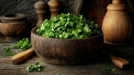 Fresh Salad in Cozy Kitchen Setting