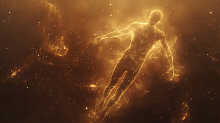 astral body silhouette floats