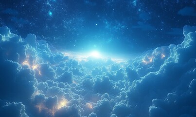 Luminous Clouds Luminous clouds drifting through a glowing, cosmic backdrop. Generative AI