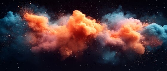 Obraz premium Explosion Energetic explosion of colors and dynamic shapes bursting. Generative AI