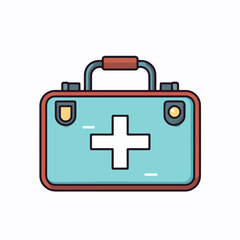 Obraz premium Medical Kit Handle Icon Vector Illustration for Medical Supplies with Line and Fill Style Design