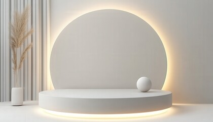 Minimalist White Product Display Platform Studio Backdrop