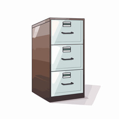 Professional office file cabinet vector illustration isolated on white background