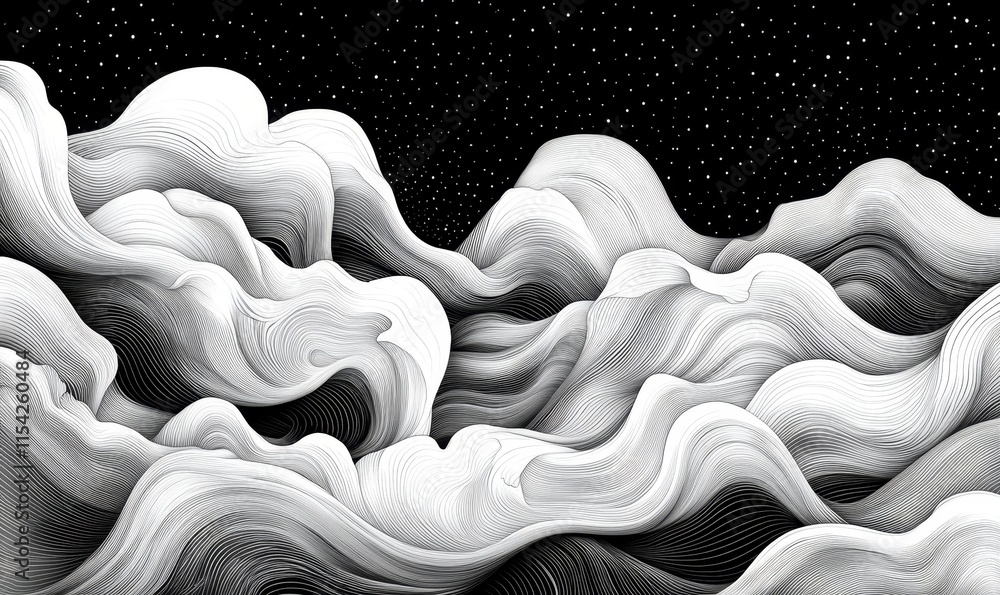 Poster waves seamlessly into patterns. generative ai
