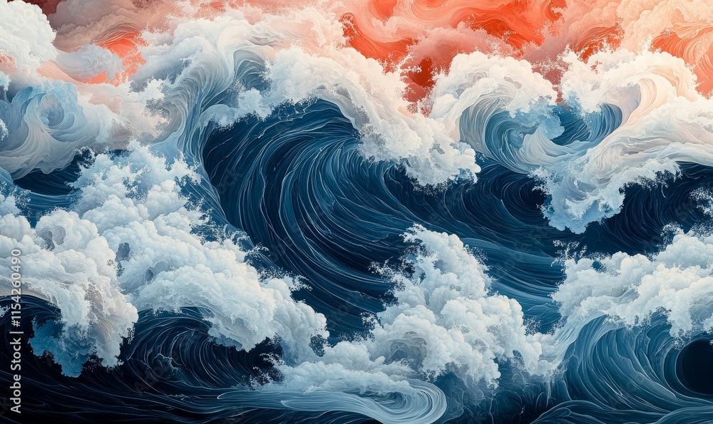 Poster waves seamlessly into patterns. generative ai