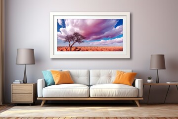 white wall, a framed mockup