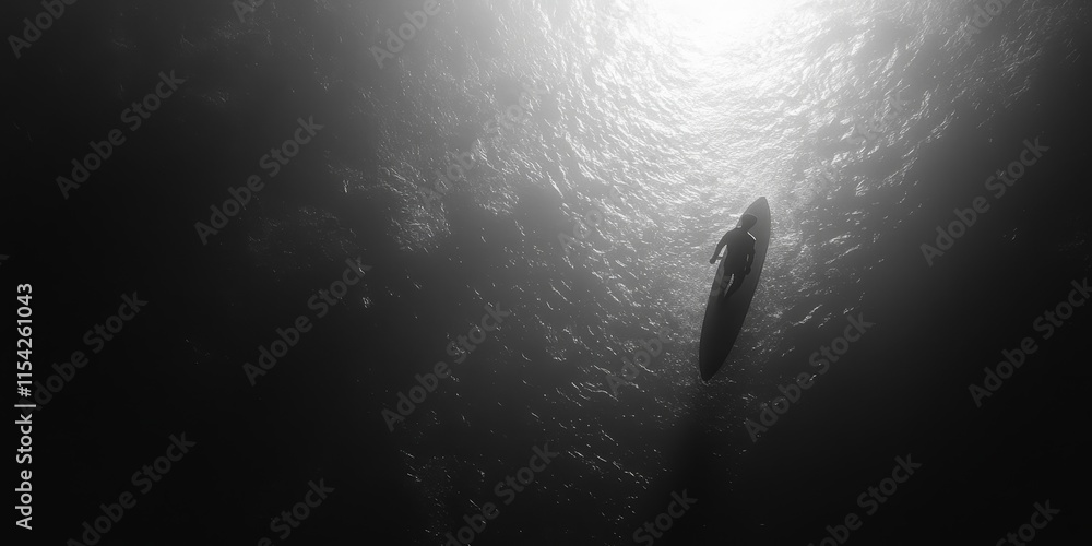 Poster drifting gently through a void. generative ai