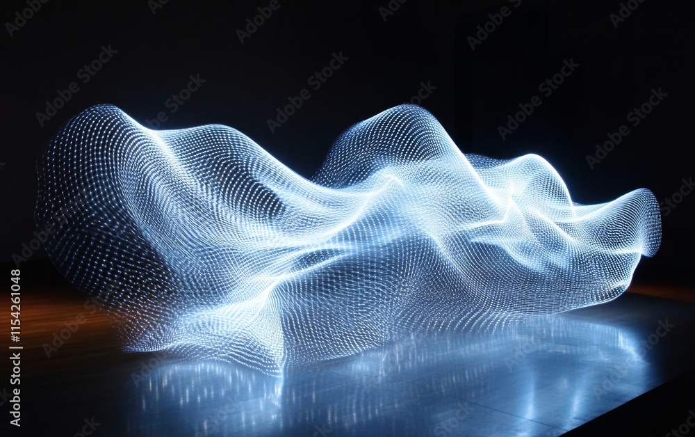 Poster drifting and creating light forms. generative ai