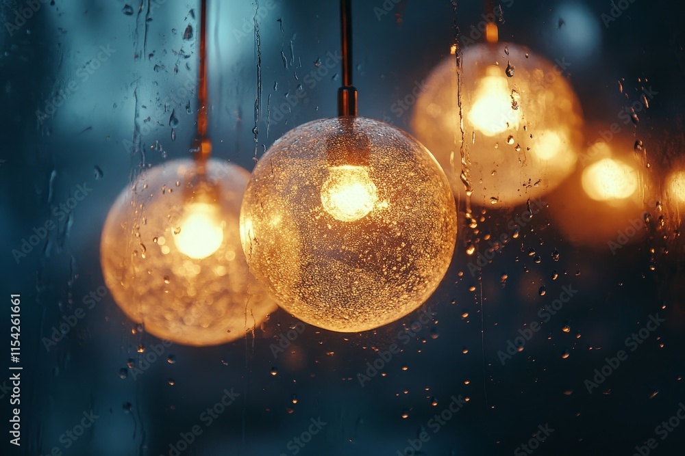 Poster mist wrapping around spheres of light. generative ai