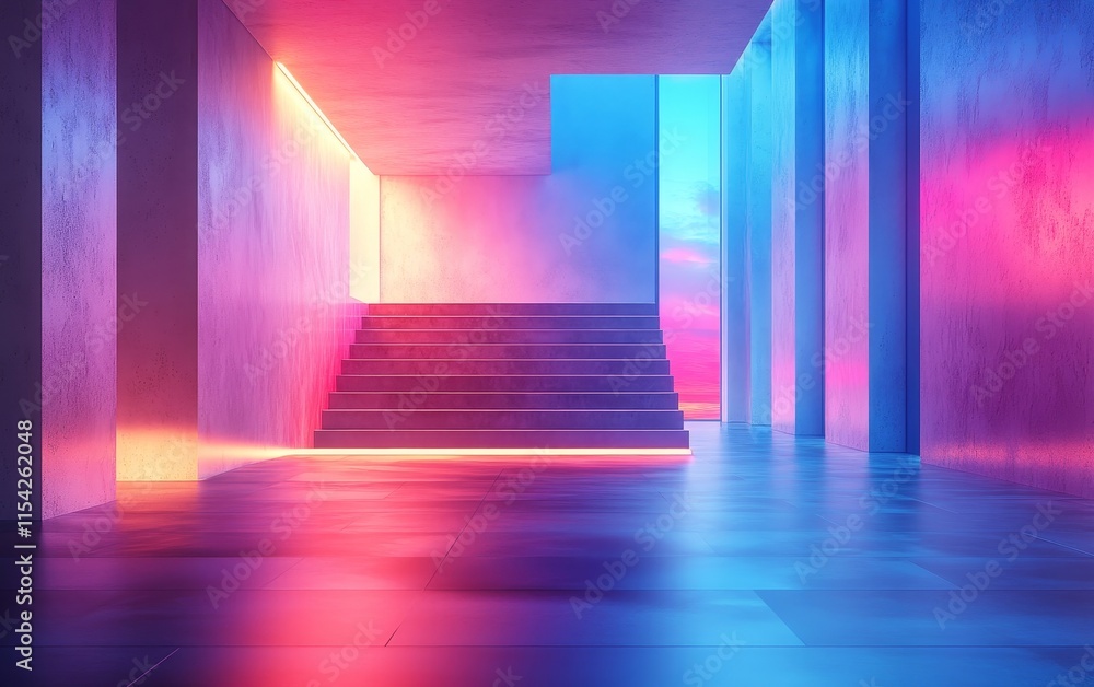 Aufkleber 3d render of complex in hues and lights. generative ai