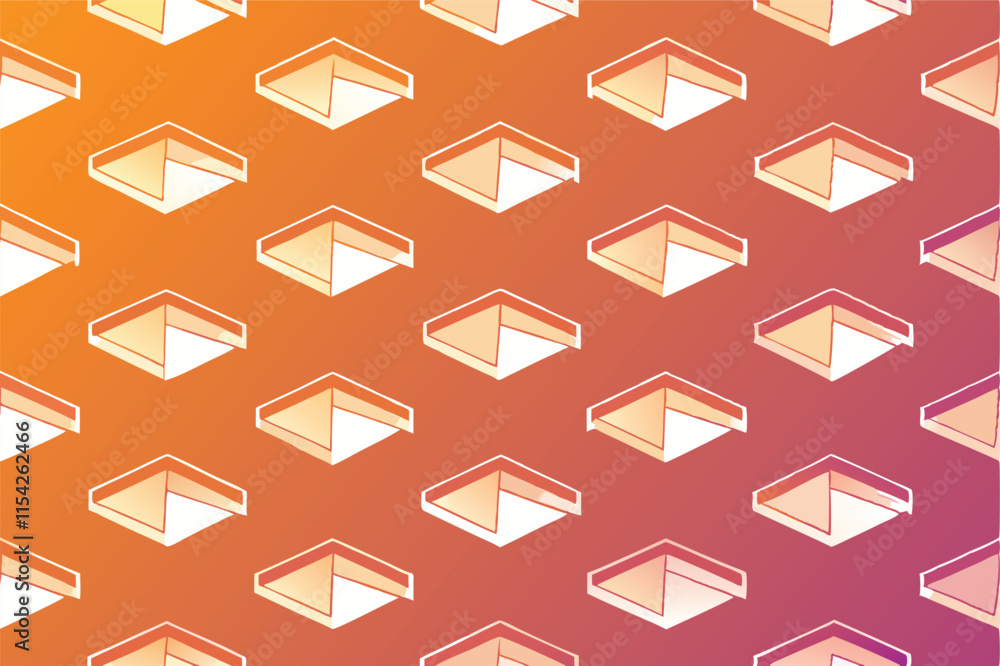 Poster Colorful vector pattern featuring intricate floral designs on a gradient background