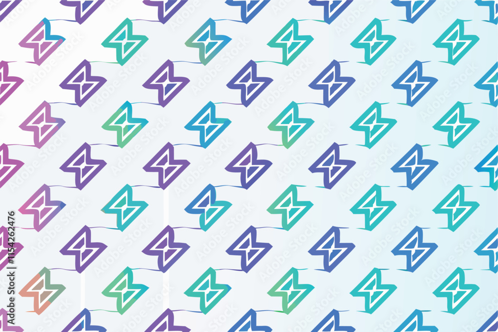 Poster Colorful vector pattern featuring intricate floral designs on a gradient background