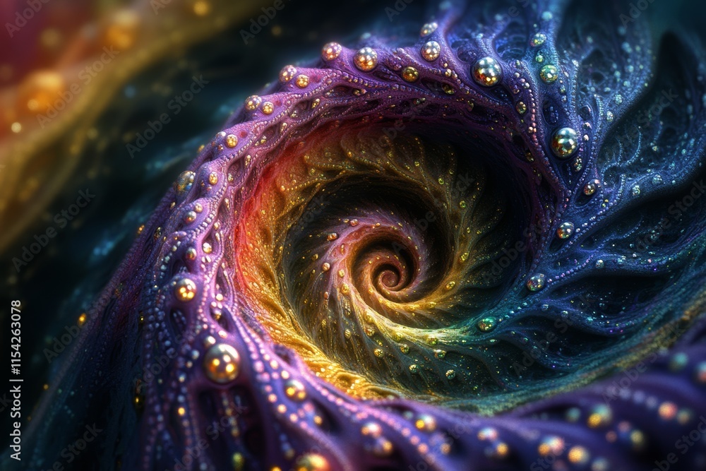 Poster twisting fractals in colors. generative ai
