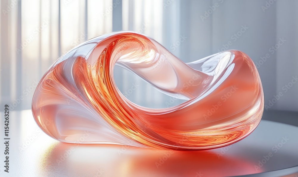 Poster gradient swirls across a glossy surface. generative ai