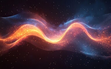 Celestial Waves Waves of glowing stardust and cosmic energy moving. Generative AI