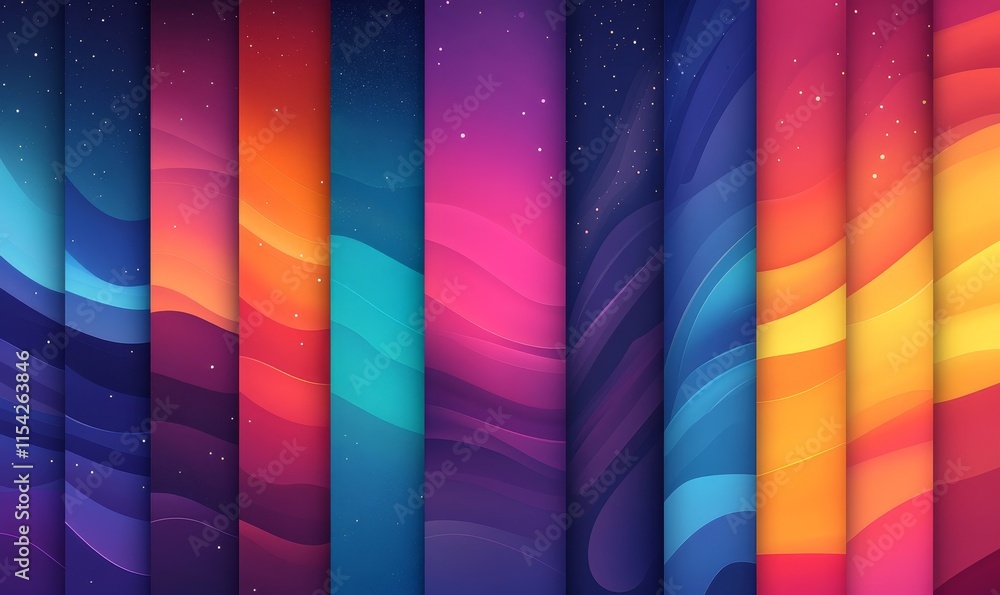 Poster gradients in patterns. generative ai