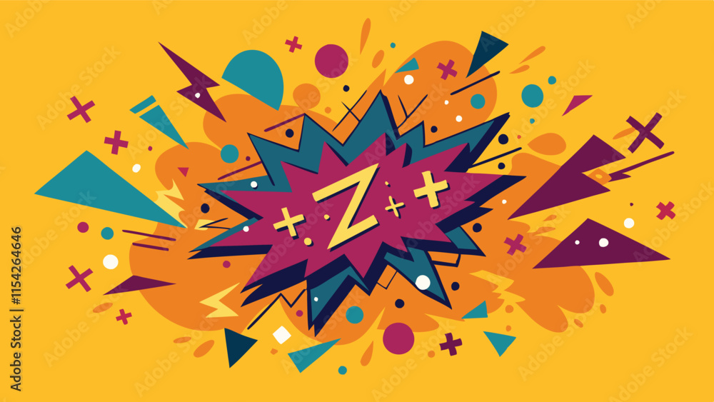 Fototapete Dynamic and vibrant vector artwork showcasing an explosion of color and shapes in a playful, energetic style suitable for various creative projects