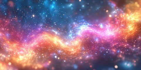 Naklejka premium Cosmic Spiral A glowing spiral of stars and cosmic dust moving inward. Generative AI