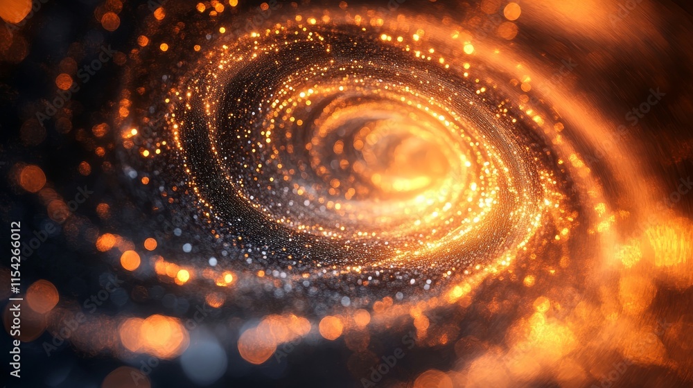 Poster blending into a swirl of stars. generative ai