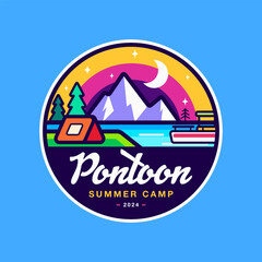 Pontoon Summer camp badge design