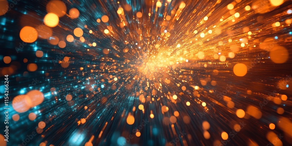 Poster kaleidoscope of light reflections creating dynamic, rotating patterns. generative ai