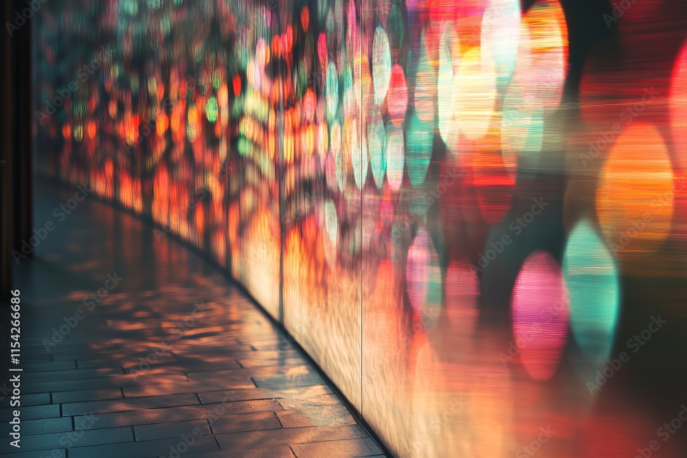 Poster light waves reflecting in patterns. generative ai